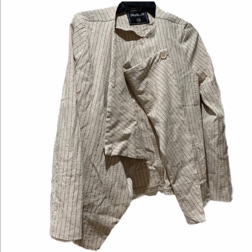 BLANKNYC Denim Pinstriped Cream Jacket Size XS - Picture 5 of 6